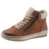 Winterboots REMONTE, Damen, Gr. 39, braun (braun, beige), Leder, Textil, Fellimitat, sportlich, Schuhe, Schnürboots, Stiefelette, Casual-Boots mit Tex-Ausstattung