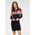 Strickkleid LAURA SCOTT, Damen, Gr. 44, N-Gr, bunt (schwarz, bordeaux, gestreift), Strick, Obermaterial: 50% Viskose, 28% Polyester, 22% Polyamid, feminin, figurumspielend kurz, Langarm Bündchen, Kleider, für festliche Anlässe und Theaterbesuche,...