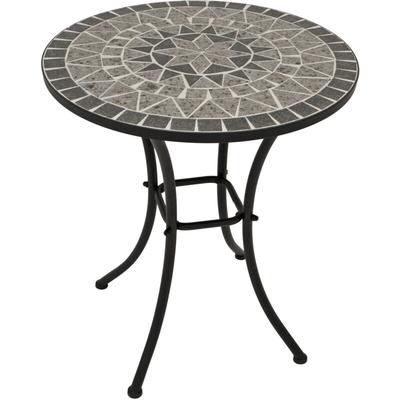 Bistrotisch siena 60cm rund, Eisen schwarz und Mosaik grau Image