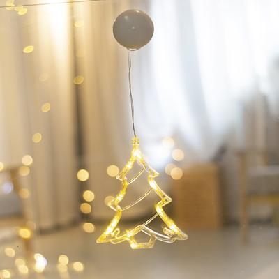 LED Night Light Bell Santa Claus Angel Decoration Light 3D Night Light Birthday Window Curtain Decoration Christmas Wedding Home Party Decoration 1 Set Suction Cup