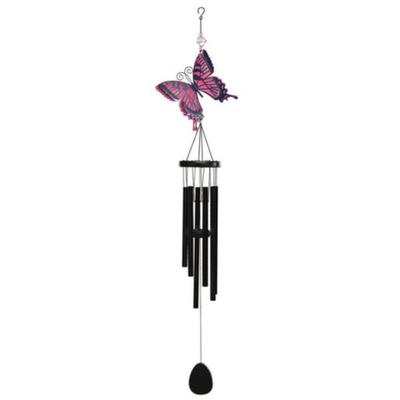 Sunset Vista Designs 426663 - Butterfly Wind Chimes 45?-Pink (94888) Lawn and Garden Wind Chimes