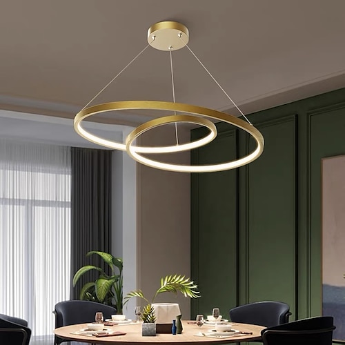 lampada a sospensione a led ring circle desig 24.1 1-light ring circle design dimmerabile alluminio finiture verniciate lussuoso stile moderno sala da pranzo camera da letto lampade a sospensione in