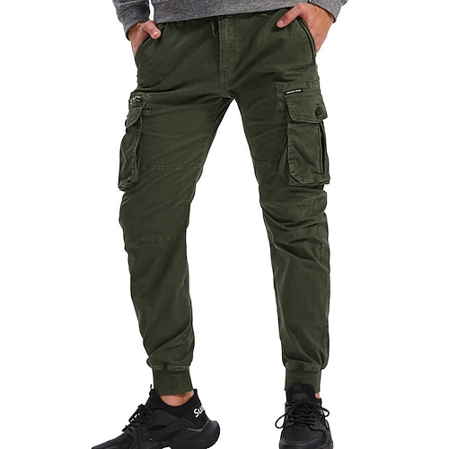 Herren Cargohose Cargohosen Jogginghose Jogger Taktische Hose Hose Hosen Elastische Taille Multi Pocket Elastischer Ärmelbund Glatt tragbar Outdoor Täglich Campen und Wandern Modisch Klassisch Image