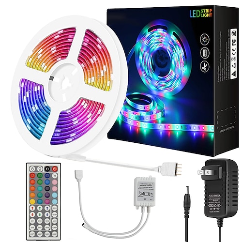 LED Lichtband 10 meter wasserdichte Flexible LED lichtleisten 180x5050 RGB smd LEDs mit ir 44 key controller oder 12v adapter kit Image