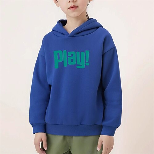 Jungen Mädchen 3D Buchstabe Kapuzenshirt Langarm Herbst Winter Modisch Basic kinderkleidung 4-7 Jahre Mit Kapuze Outdoor Casual Täglich Regular Fit Image