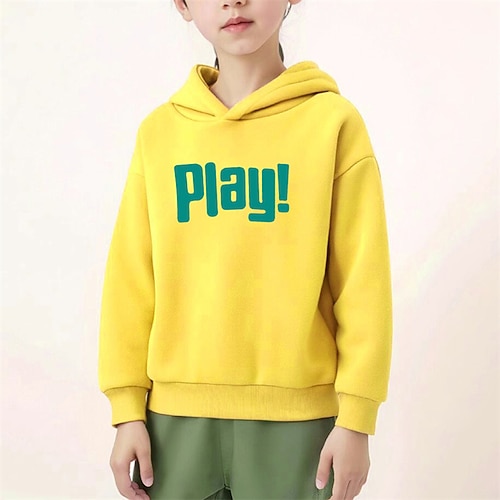 Jungen Mädchen 3D Buchstabe Kapuzenshirt Langarm Herbst Winter Modisch Basic kinderkleidung 4-7 Jahre Mit Kapuze Outdoor Casual Täglich Regular Fit Image