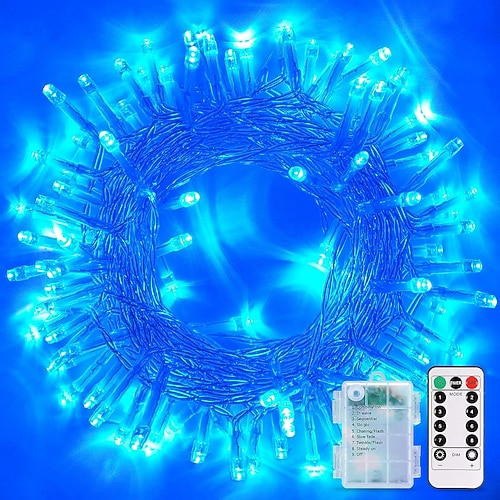 Halloween wasserdichte Batteriebox Lichterkette 8 Funktionen Fernbedienung Innen-und Außencourtyard Garten Hochzeitsdekorationslichter 4M-30Leds/6,5M-50Leds/10M-100Leds Image