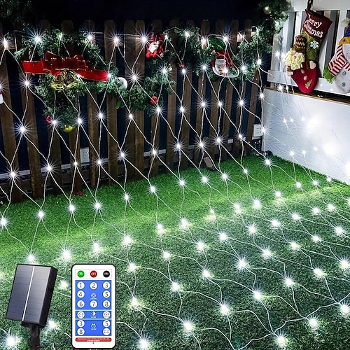 1 Pack Solar-Netzlicht Fernbedienung mit acht Funktionen für und Fest indoor und outdoor Atmosphären-Lichtdekorationen 1,5 1,5M-96LED/3 2M-192LED/6 4M-672LED Image