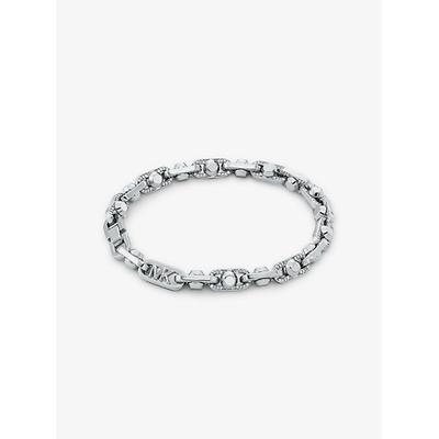 Michael Kors Astor Link Medium Precious Metal-Plated Brass Pavé Bracelet Silver One Size