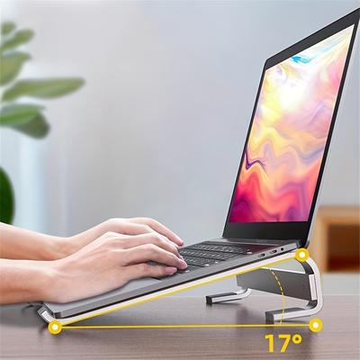 TEMU Aluminum Alloy Laptop Stand, Ergonomic Adjustable Notebook Riser, Ventilated Gaming Computer Holder, Anti-neck Strain, Portable Elevated Desk Mount