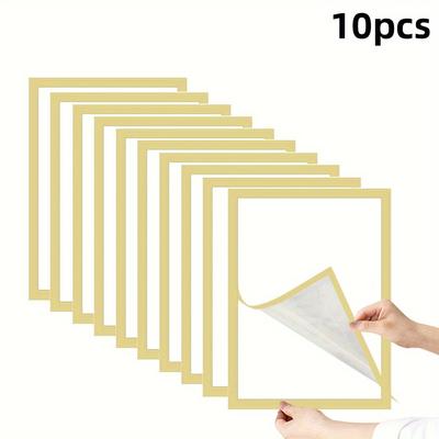 TEMU 10pcs A4 Magnetic Picture Frames - , Self-adhesive Wall Mount For , Posters, Certificates, Maps & Stamps, Vertical Orientation Image