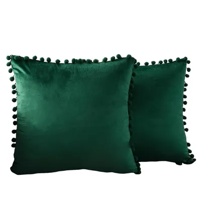 1pc 50x50cm nordischer Samt Lingge Kissen bezug dekorative Kissen bezug mit Pom-Pom Quaste Home Ball Image