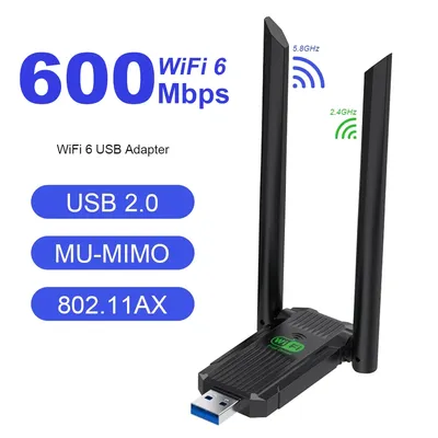 USB2.0 Wifi Adapter 600Mbps Dual Band 2,4G 5G Drahtlose Netzwerk Karte 802,11 AC Wifi6 Empfänger USB Lan dongle Für Windows 7 10 11