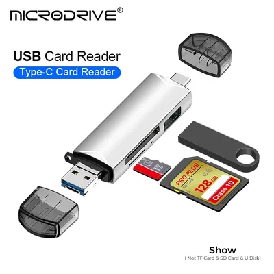 OTG Type C SD TF Card Reader 6 in 1 USB 3.0 Micro USB Flash Drive Adapter High Speed Transfer