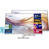 HP Series 5 527sh Height Adjust Monitor 94C50AA#ABA Bundle with Docztorm Dock 27 FHD IPS (1920x1080) Display 2X HDMI 1x VGA Ideal for Home & Business Black/Silver (2024 Latest Model) (2 Pack)