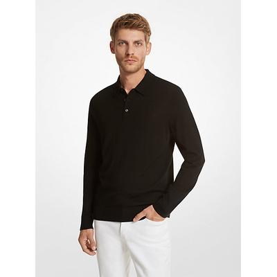 Michael Kors Merino Wool Polo Sweater Black XL