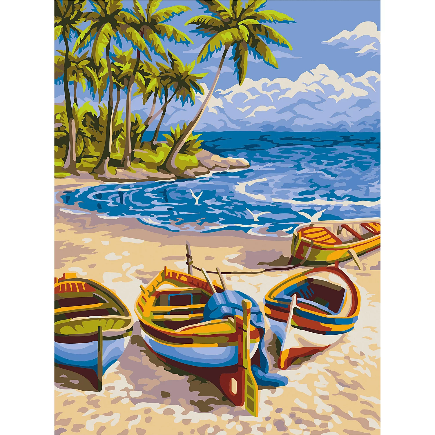 Malen nach Zahlen Fischerboote, 30 x 40 cm Image