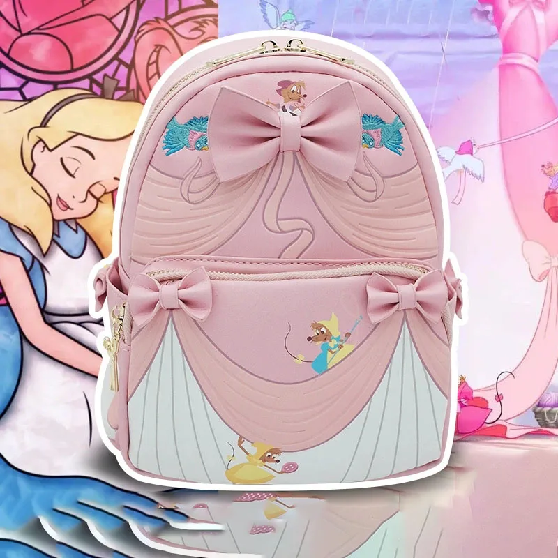 2024 neue Lounge fly Disney Cinderella Rucksack rosa Gedenk rucksack niedlichen Kinder Rucksack Mädchen Rucksack Casual Bag Geschenk