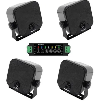 Herdio 4'' 4PCS Bluetooth Golf Cart Speakers 240W Waterproof Marine Speakers For Outdoor Boat ATV UTV Jeep Courtyard Powersports