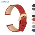WOCCI bracelets de montre en cuir de Grain de lézard 12mm 14mm 16mm 18mm 20mm élégant mince bracelet