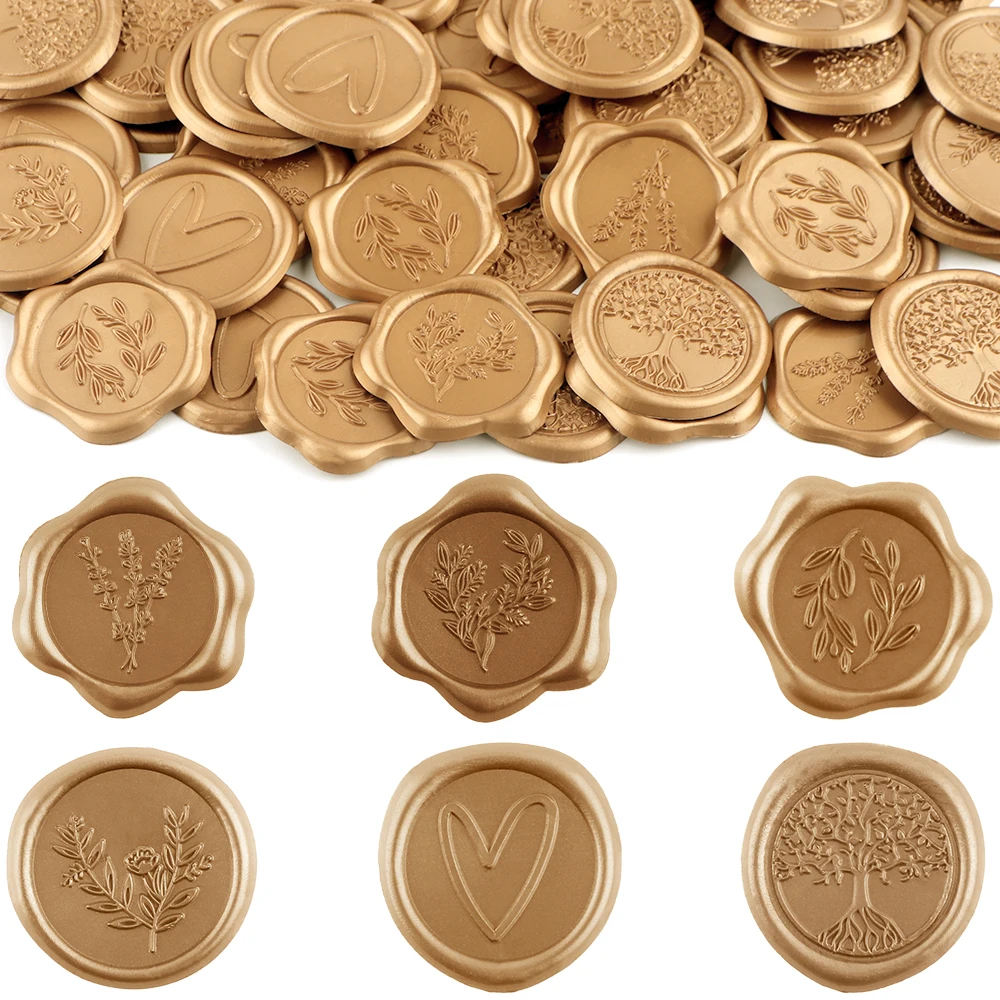 30 Olivenzweig Liebe Baum Stil Wachs Siegel Aufkleber selbst klebende Hochzeits einladung Umschlag Siegel Gold Aufkleber Image