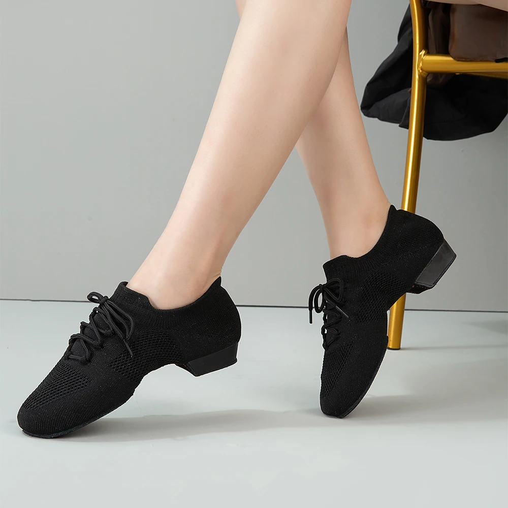 Tanzschuhe für Damen, Jazz, Salsa, Ballsaal, Tanzschuhe, Mesh, lässig, flache Sportschuhe, Damen und Mädchen, moderne Yoga-Turnschuhe, Größe 34–42