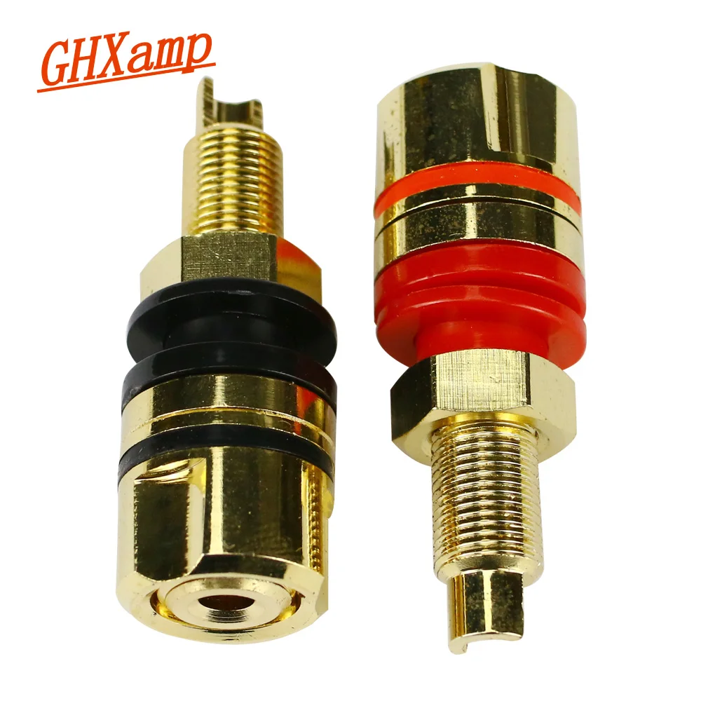 GHXAMP Lautsprecher Terminal Verstärker Binding Post Rot Schwarz Stecker Neue M8 Banana Lautsprecher Stecker Jack Reinem Kupfer Gute Qualität 2 stücke Image