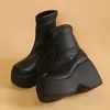 Marke Frauen Stiefel Gothic Stil Plattform Frauen Stiefeletten Hohe Qualität Gehen Bequeme Frau Schuhe Neue Sexy High Heels Große Größe 43