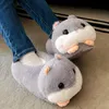 Neuheit Hamster Booties Hausschuhe Frauen warme Fuzzy Home Schuhe weich rosa niedlichen Hasen ohren