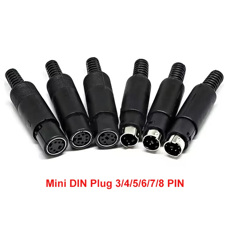 2PCS Mini DIN Stecker 3/4/5/6/7/8 PIN Chassis Kabel Montieren Männlich Weiblich Buchse 3-8Pin Schweißen Draht S Terminal Mini PS2 Stecker Image