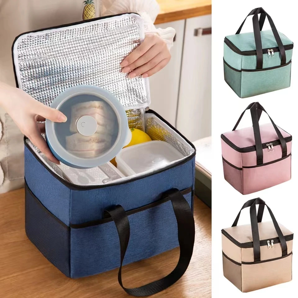 Mode große Kapazität auslaufs ichere Mittagessen Kühltaschen für Frauen Männer Outdoor-Reise Picknick Wärme isolierung Tasche Box Image