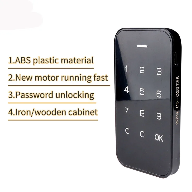 Schwarzes schlüsselloses Kunststoffgehäuse, Schubladenschloss, Touch-Tastatur, digitales Passwort, Schrank, Möbelschlösser Image