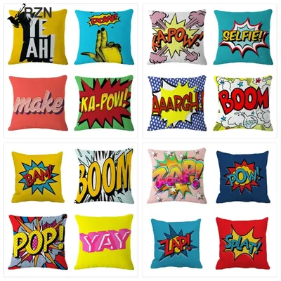 Cartoon 45X45CM Kissenbezug Sofa Stuhl Bett Wohnzimmer Dekorative Kissenbezug Pop Art Kissenbezug Image