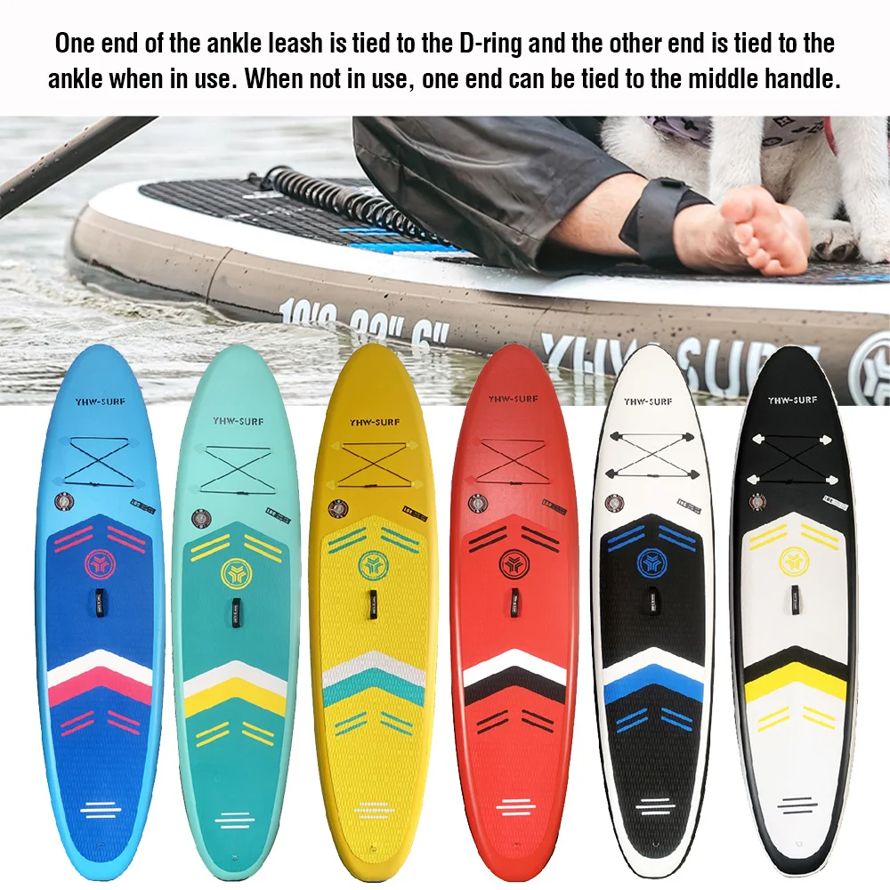 10,6 Fuß Surfbrett PVC aufblasbares Paddle Board Strand Strand Wasserski Stand Up Paddle Board mit Fußseil