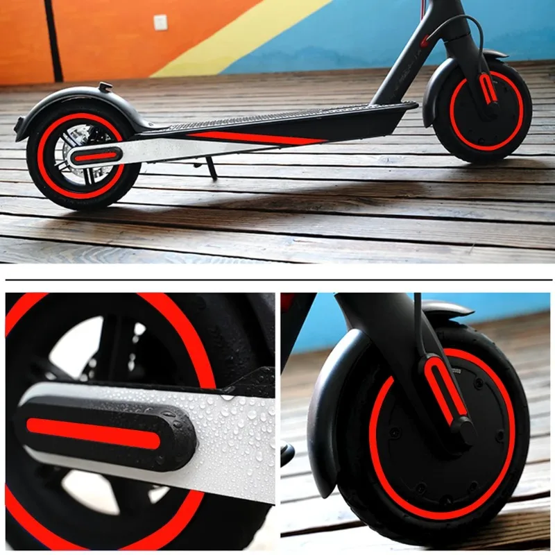 Heißer Nacht Reiten Warnstreifen für Xiaomi Mijia M365 Roller Aufkleber Reflektierende PVC Roller Aufkleber Wasserdichte Roller Zubehör Image