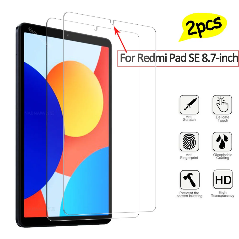 2 Stück ultraklare Displayschutzfolie, HD-Hartfolie, kratzfest, gehärtetes Glas für Xiaomi Redmi Pad SE 8,7 Zoll 4G WiFi-Display Image