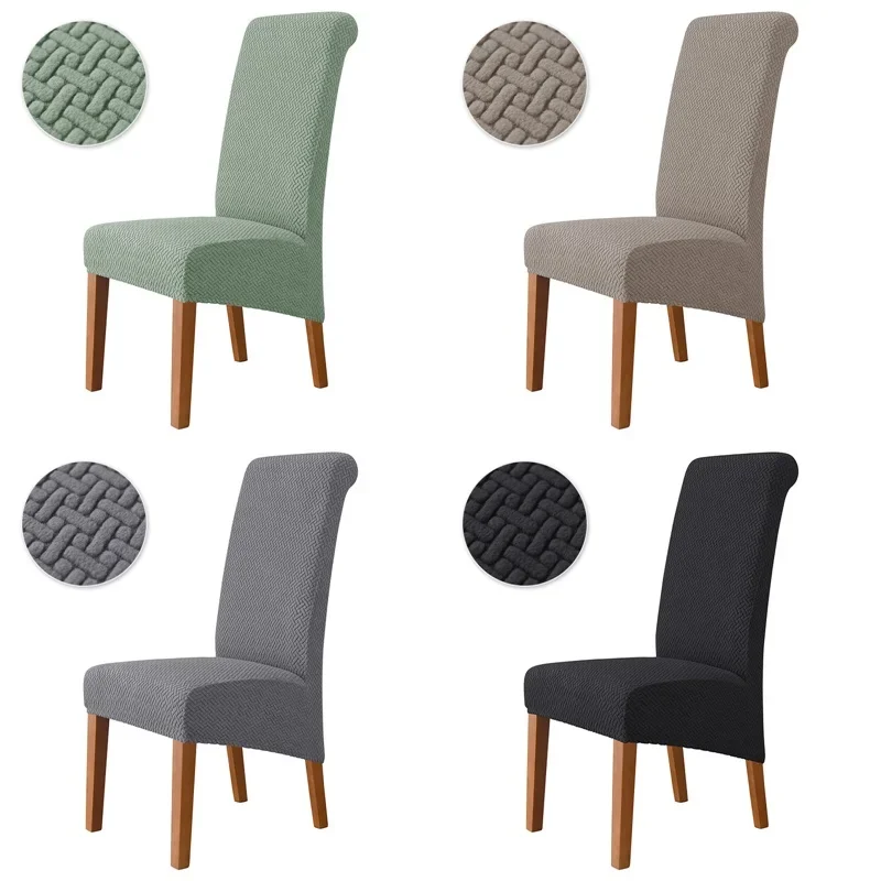 Polar Fleece Stuhlbezug Stretch XL Größe Lange Rückenlehne Stuhlhussen Sitzbezüge mit Rückenlehne für Hochzeit Esszimmerstühle für die Küche Image