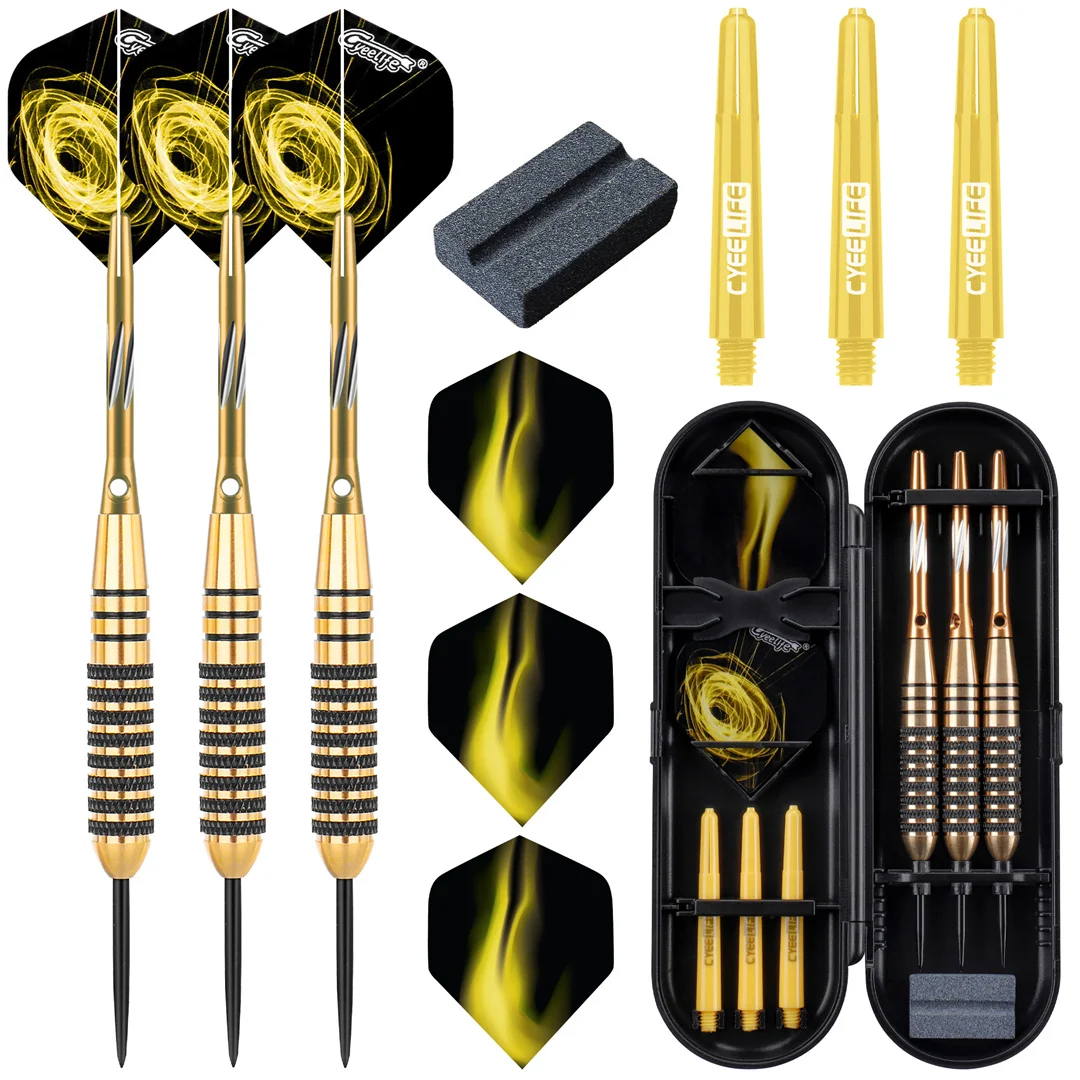 Cyeelife 26g profession elles Dart-Set 3-teiliges Steel Tip Darts Flüge Anti-Fall Hard Dart reines Kupfer Dart fliegen für Darts cheibe Image