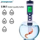 Misuratore PH 5 in 1 Tester della qualità dell'acqua Misuratore digitale di temperatura di salinità TDS EC PH per piscine Acquari Acqua con retroilluminazione