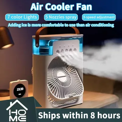 New 3 In 1 Fan AIr Conditioner Household Small Air Cooler LED Night Light Portable Humidifier Air