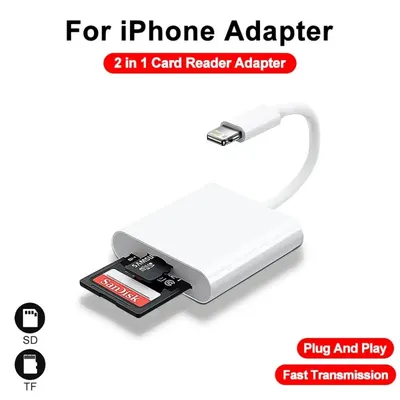 2 In 1 OTG iPhone Card Reader Lightning to SD TF Memory Card Adapter For PC Laptop iPhone Multi