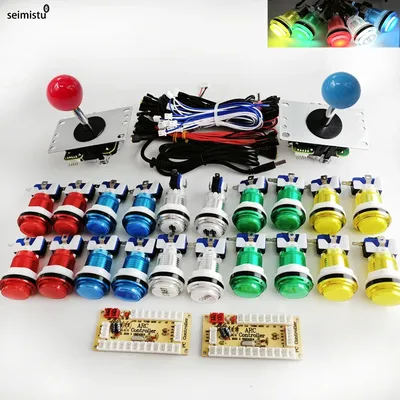 DIY PC Raspberry Pi Arcade joystick Game Kit With LED Push Button American Style Joystick USB