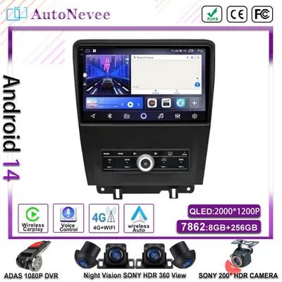 Android 14 For Ford Mustang V S-197 2009 2010 2011 2012 - 2014 Radio Stereo Screen Multimedia