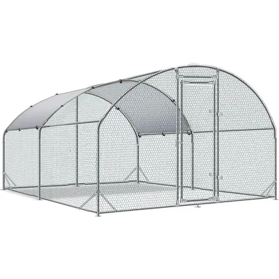 Large Metal Chicken Coop Upgrade Tri-Supporting Wire Mesh Chicken Pen with Water-Resident and