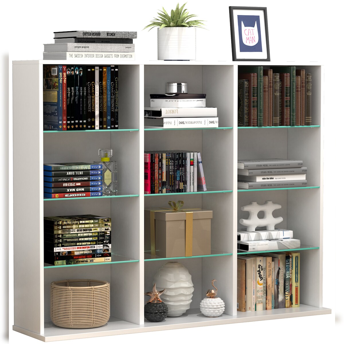 VCM Standregal Zilas Weiß H. 82 x B. 102 x T. 23 cm Image