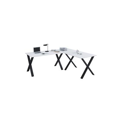 VCM Schreibtisch Lona Schwarz / Weiß H. 76 x B. 160 x T. 160 cm Image