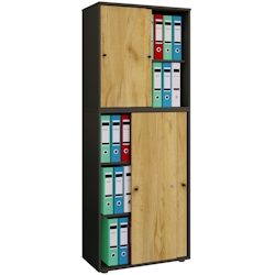 VCM Büroschrank Lona Anthrazit / Honig-Eiche Image