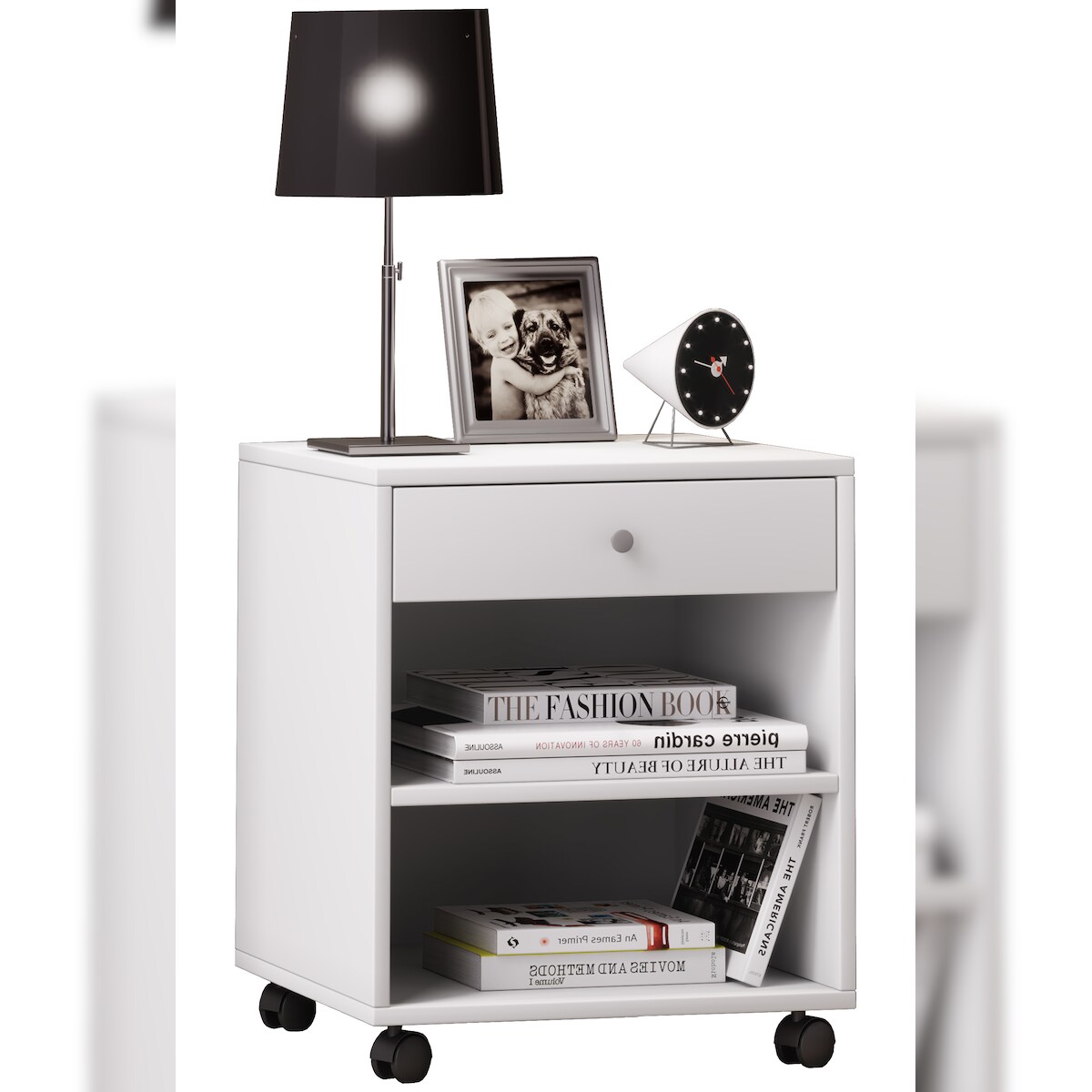 VCM Nachttisch Rolda Weiß H 54 x B 45 x T 38 cm Image