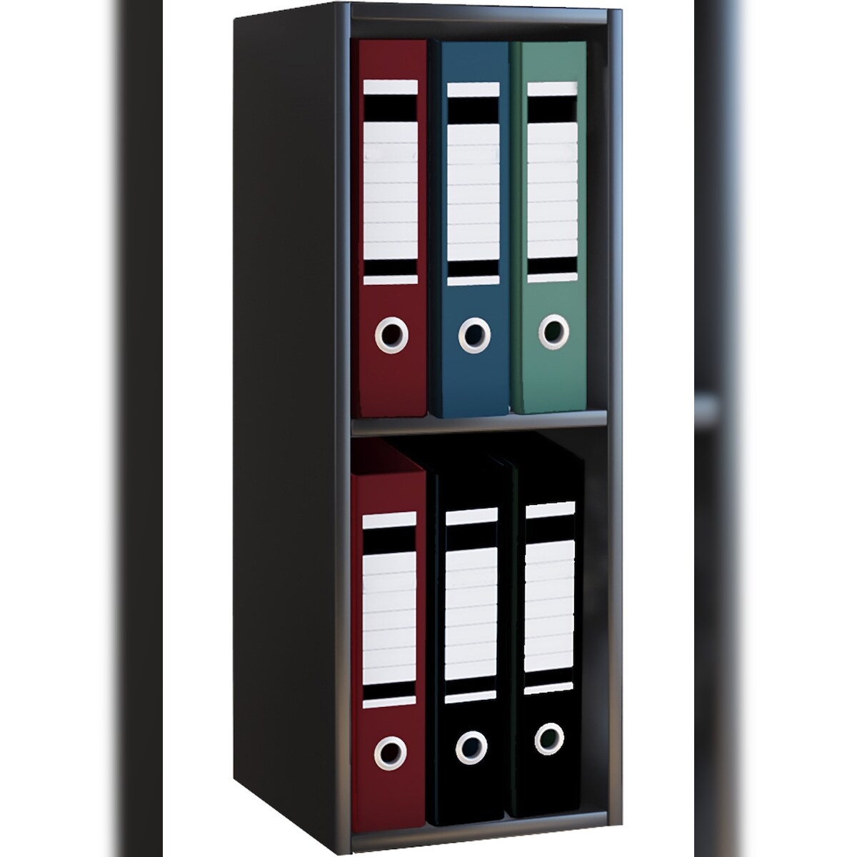 VCM Büroregal & Bücherregal Offas Schwarz H. 72 x B. 34 x T. 30 cm Image