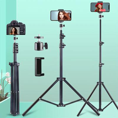 "TEMU 63"" Tripod Stand For Smartphone And Camera, Extendable Selfie Stick With Phone Holder, Vertical & Horizontal Rotation, Stand-mounted Installation, Uncharged"